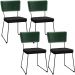 Kit 04 Cadeiras Decorativas Sala Jantar Allana L02 Facto Verde Musgo Linho Chumbo - Lyam Decor