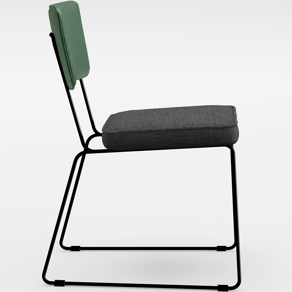 Kit 04 Cadeiras Decorativas Sala Jantar Allana L02 Facto Verde Musgo Linho Cinza Escuro - Lyam Decor