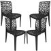 Kit 04 Cadeiras Decorativas Sala de Jantar Gruvyer F03 Preto - Lyam Decor