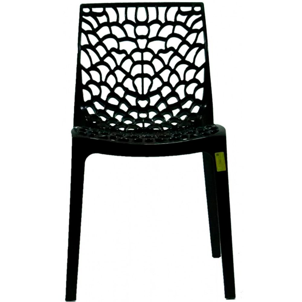 Kit 04 Cadeiras Decorativas Sala de Jantar Gruvyer F03 Preto - Lyam Decor