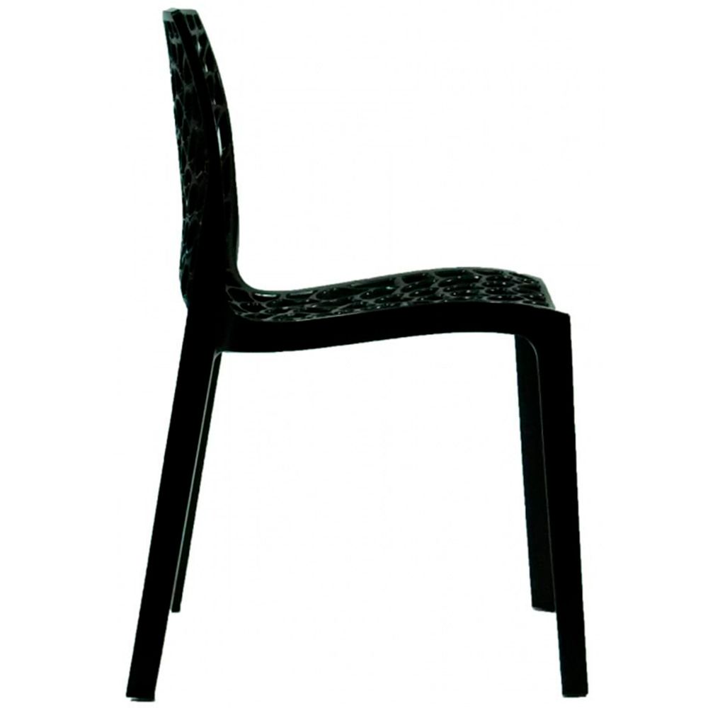 Kit 04 Cadeiras Decorativas Sala de Jantar Gruvyer F03 Preto - Lyam Decor