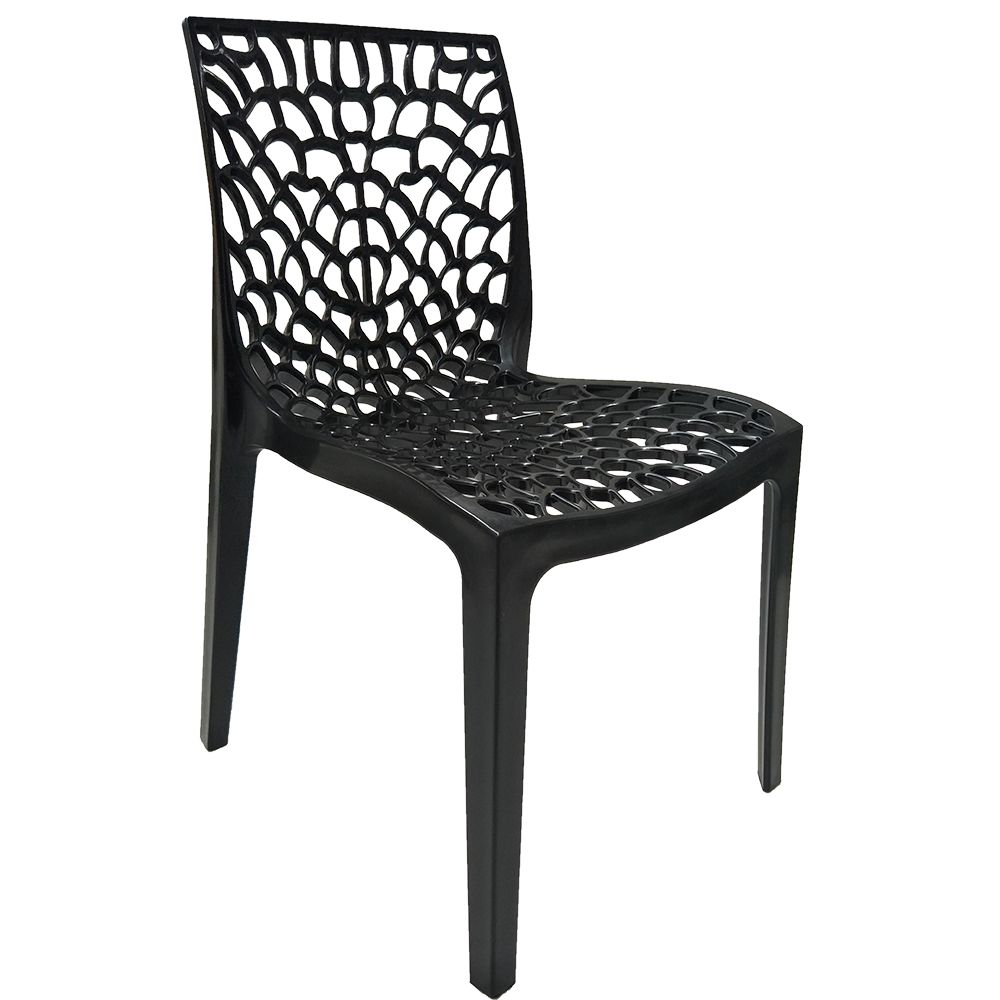 Kit 04 Cadeiras Decorativas Sala de Jantar Gruvyer F03 Preto - Lyam Decor