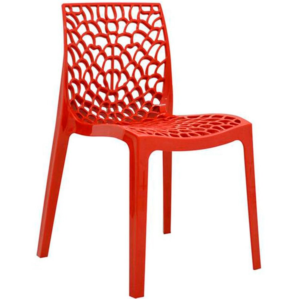 Kit 04 Cadeiras Decorativas Sala de Jantar Gruvyer F03 Vermelho - Lyam Decor
