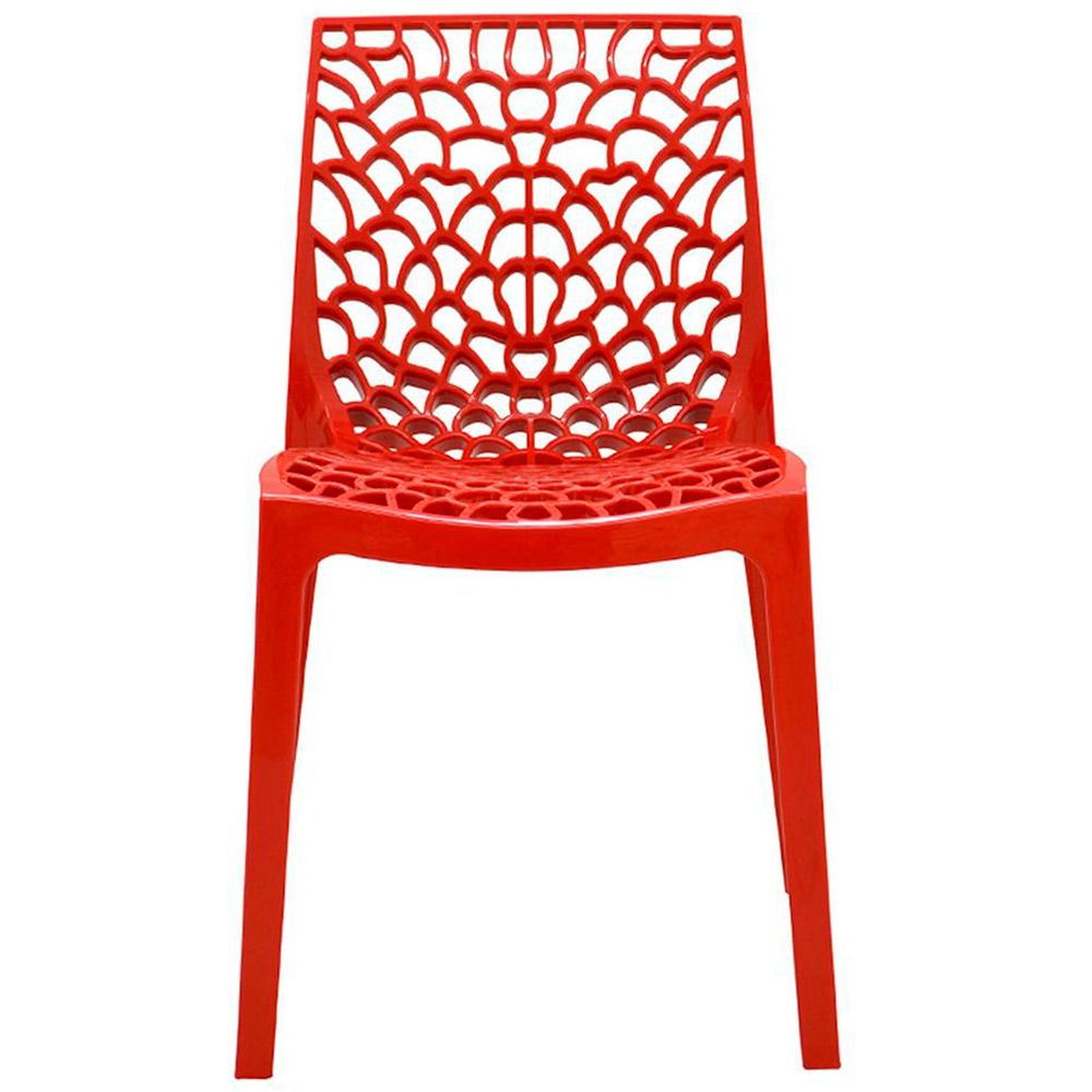 Kit 04 Cadeiras Decorativas Sala de Jantar Gruvyer F03 Vermelho - Lyam Decor