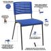 Kit 04 Cadeiras Empilhável Fixa Escritório Multiuso Base Preta Kimi P03 Azul - Lyam Decor