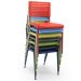 Kit 04 Cadeiras Empilhável Fixa Escritório Multiuso Base Preta Kimi P03 Azul - Lyam Decor