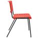 Kit 04 Cadeiras Empilhável Fixa Escritório Multiuso Base Preta Kimi P03 Vermelho - Lyam Decor