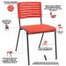 Kit 04 Cadeiras Empilhável Fixa Escritório Multiuso Base Preta Kimi P03 Vermelho - Lyam Decor
