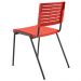 Kit 04 Cadeiras Empilhável Fixa Escritório Multiuso Base Preta Kimi P03 Vermelho - Lyam Decor