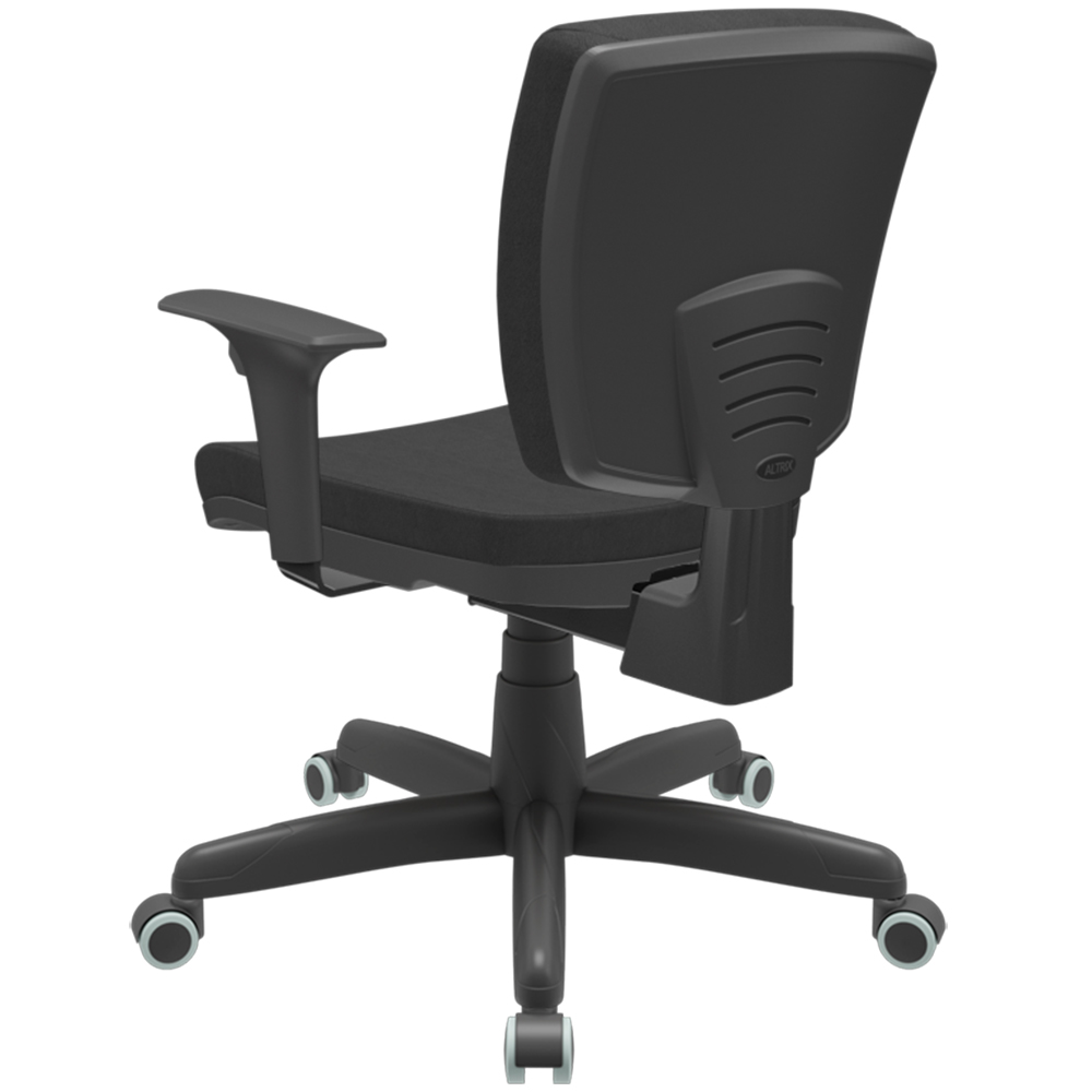 Kit 04 Cadeiras Escritório Executiva Office Giratória Preto Baixa Flexi P03 Poliéster Preto - Lyam