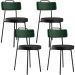 Kit 04 Cadeiras Estofada Para Sala Jantar Barcelona L02 Facto Verde Musgo Couríssimo Preto - Lyam