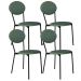 Kit 04 Cadeiras Estofada Para Sala de Jantar Azuri Preto C01 Courino Verde Sálvia - Lyam Decor