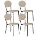 Kit 04 Cadeiras Estofada Para Sala de Jantar Azuri Preto C01 Linho Areia - Lyam Decor