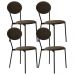 Kit 04 Cadeiras Estofada Para Sala de Jantar Azuri Preto C01 Veludo Marrom Sand - Lyam Decor