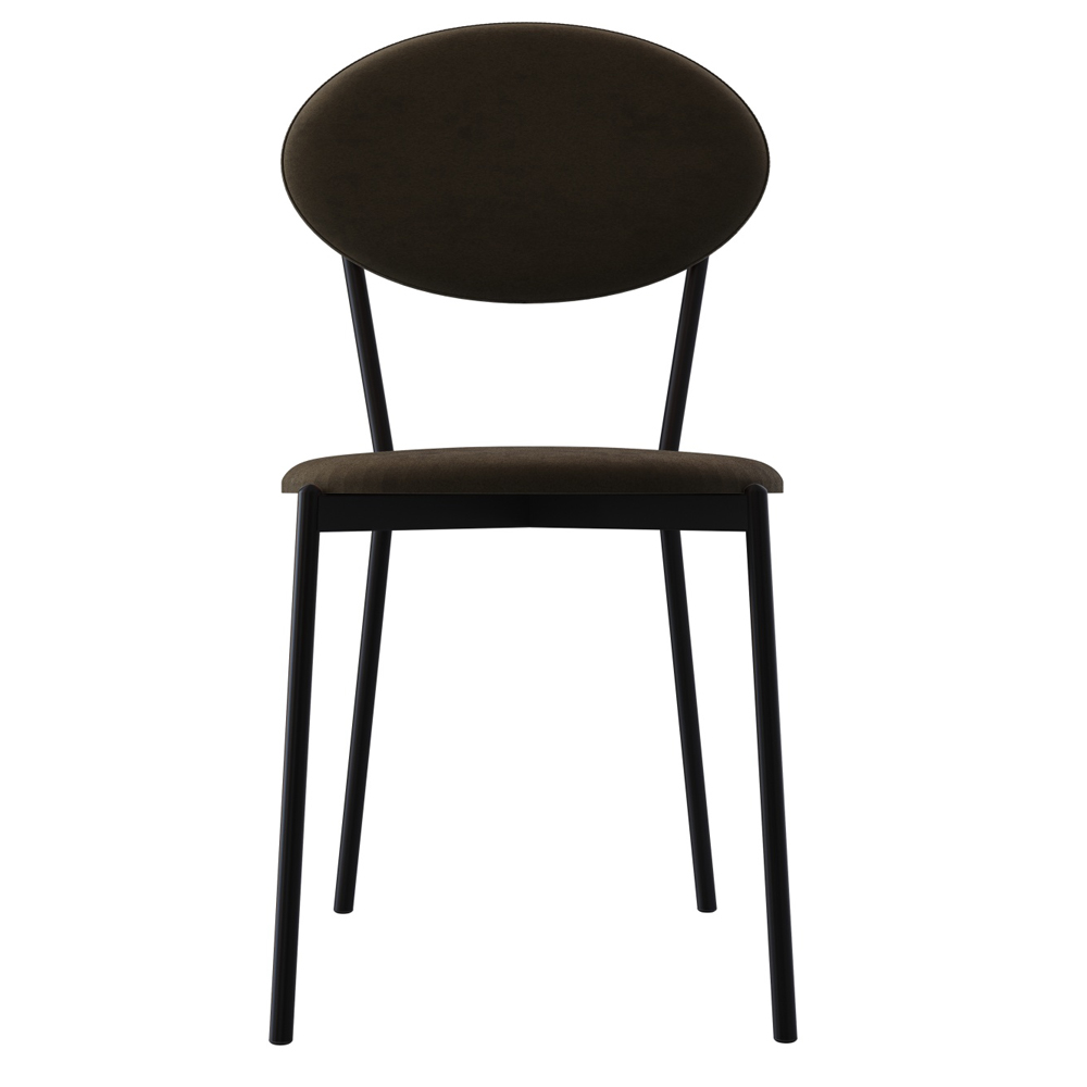 Kit 04 Cadeiras Estofada Para Sala de Jantar Azuri Preto C01 Veludo Marrom Sand - Lyam Decor