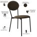Kit 04 Cadeiras Estofada Para Sala de Jantar Azuri Preto C01 Veludo Marrom Sand - Lyam Decor