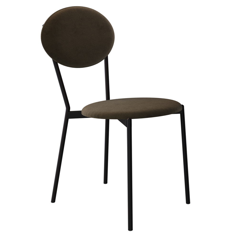 Kit 04 Cadeiras Estofada Para Sala de Jantar Azuri Preto C01 Veludo Marrom Sand - Lyam Decor