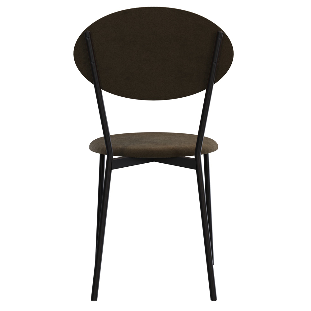 Kit 04 Cadeiras Estofada Para Sala de Jantar Azuri Preto C01 Veludo Marrom Sand - Lyam Decor