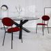 Kit 04 Cadeiras Estofada Para Sala de Jantar Azuri Preto C01 Veludo Vermelho Vinho - Lyam Decor