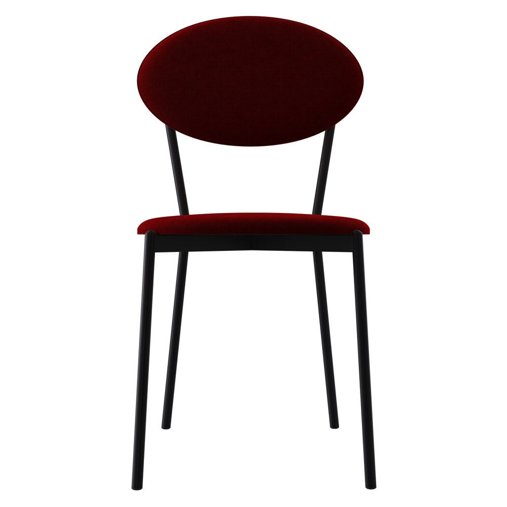 Kit 04 Cadeiras Estofada Para Sala de Jantar Azuri Preto C01 Veludo Vermelho Vinho - Lyam Decor
