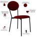 Kit 04 Cadeiras Estofada Para Sala de Jantar Azuri Preto C01 Veludo Vermelho Vinho - Lyam Decor