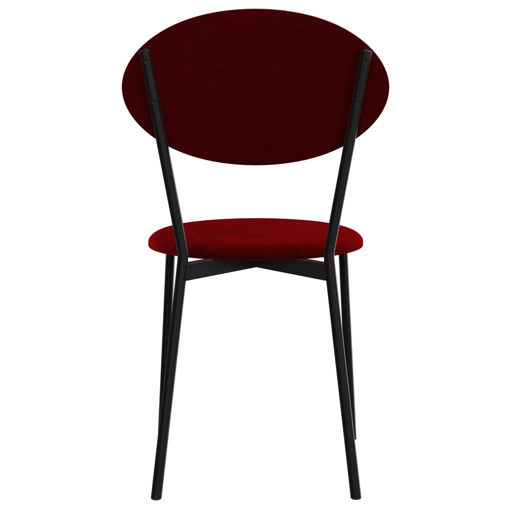Kit 04 Cadeiras Estofada Para Sala de Jantar Azuri Preto C01 Veludo Vermelho Vinho - Lyam Decor