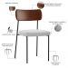 Kit 04 Cadeiras Estofadas Para Sala De Jantar Melina L02 Couríssimo Marrom Bouclê Cinza - Lyam Decor