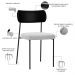 Kit 04 Cadeiras Estofadas Para Sala De Jantar Melina L02 Couríssimo Preto Bouclê Cinza - Lyam Decor