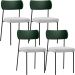 Kit 04 Cadeiras Estofadas Para Sala De Jantar Melina L02 Facto Verde Musgo Bouclê Cinza - Lyam Decor