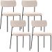 Kit 04 Cadeiras Estofadas Para Sala De Jantar Melina L02 Suede Bege - Lyam Decor