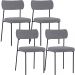 Kit 04 Cadeiras Estofadas Para Sala De Jantar Melina L02 Suede Cinza - Lyam Decor