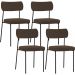 Kit 04 Cadeiras Estofadas Para Sala De Jantar Melina L02 Suede Marrom - Lyam Decor