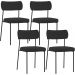 Kit 04 Cadeiras Estofadas Para Sala De Jantar Melina L02 Suede Preto - Lyam Decor