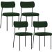Kit 04 Cadeiras Estofadas Para Sala De Jantar Melina L02 Suede Verde Musgo - Lyam Decor