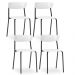 Kit 04 Cadeiras Fixa Base Preta Empilhável Bit F02 Branco - Lyam Decor