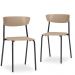 Kit 04 Cadeiras Fixa Base Preta Empilhável Bit F02 Nude - Lyam Decor