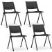 Kit 04 Cadeiras Fixa Base Preta Empilhável Up  F02 Preto - Lyam Decor