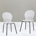 Kit 04 Cadeiras Fixa Base Preta Luna F02 Branco - Lyam Decor
