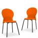 Kit 04 Cadeiras Fixa Base Preta Luna F02 Laranja - Lyam Decor