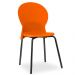 Kit 04 Cadeiras Fixa Base Preta Luna F02 Laranja - Lyam Decor