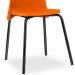 Kit 04 Cadeiras Fixa Base Preta Luna F02 Laranja - Lyam Decor