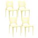 Kit 04 Cadeiras Para Cozinha Área Gourmet Jardim Empilhável Larsen P03 Amarelo - Lyam Decor