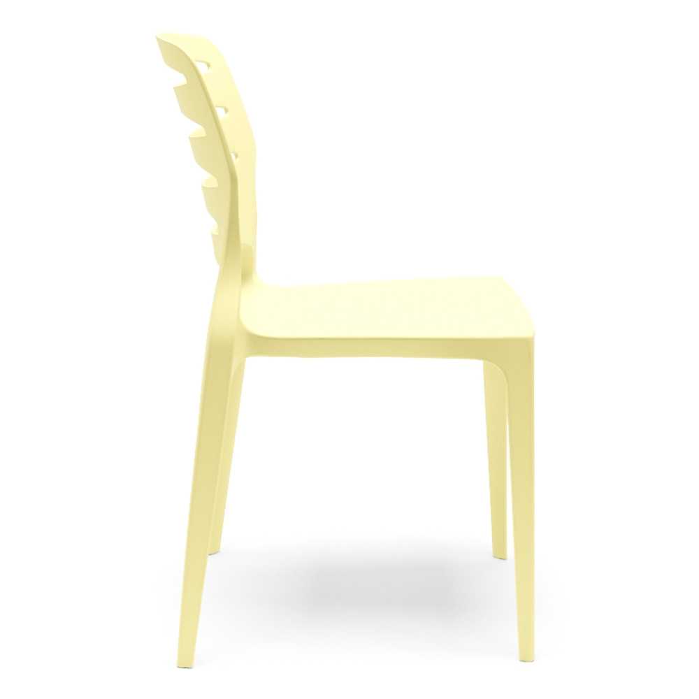 Kit 04 Cadeiras Para Cozinha Área Gourmet Jardim Empilhável Larsen P03 Amarelo - Lyam Decor