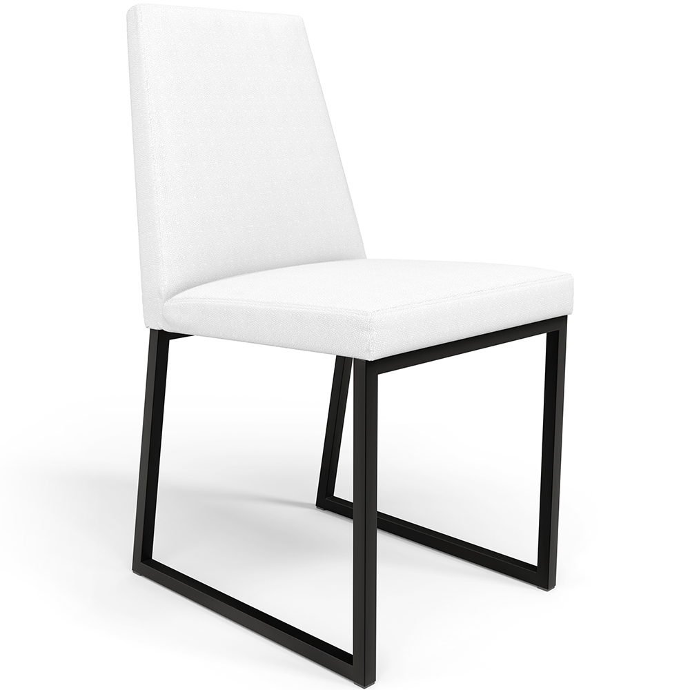 Kit 04 Cadeiras Para Sala De Jantar Base Aço Industrial Preto Dafne L02 Corano Branco - Lyam Decor