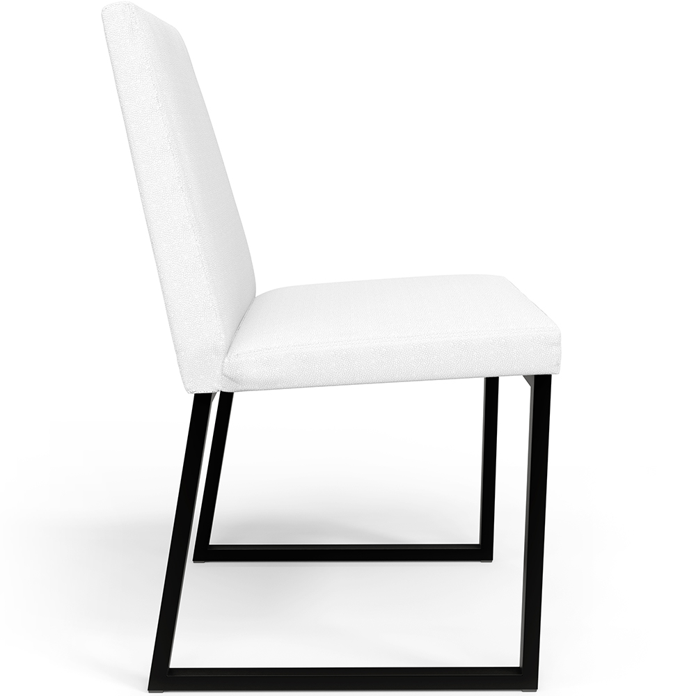 Kit 04 Cadeiras Para Sala De Jantar Base Aço Industrial Preto Dafne L02 Corano Branco - Lyam Decor