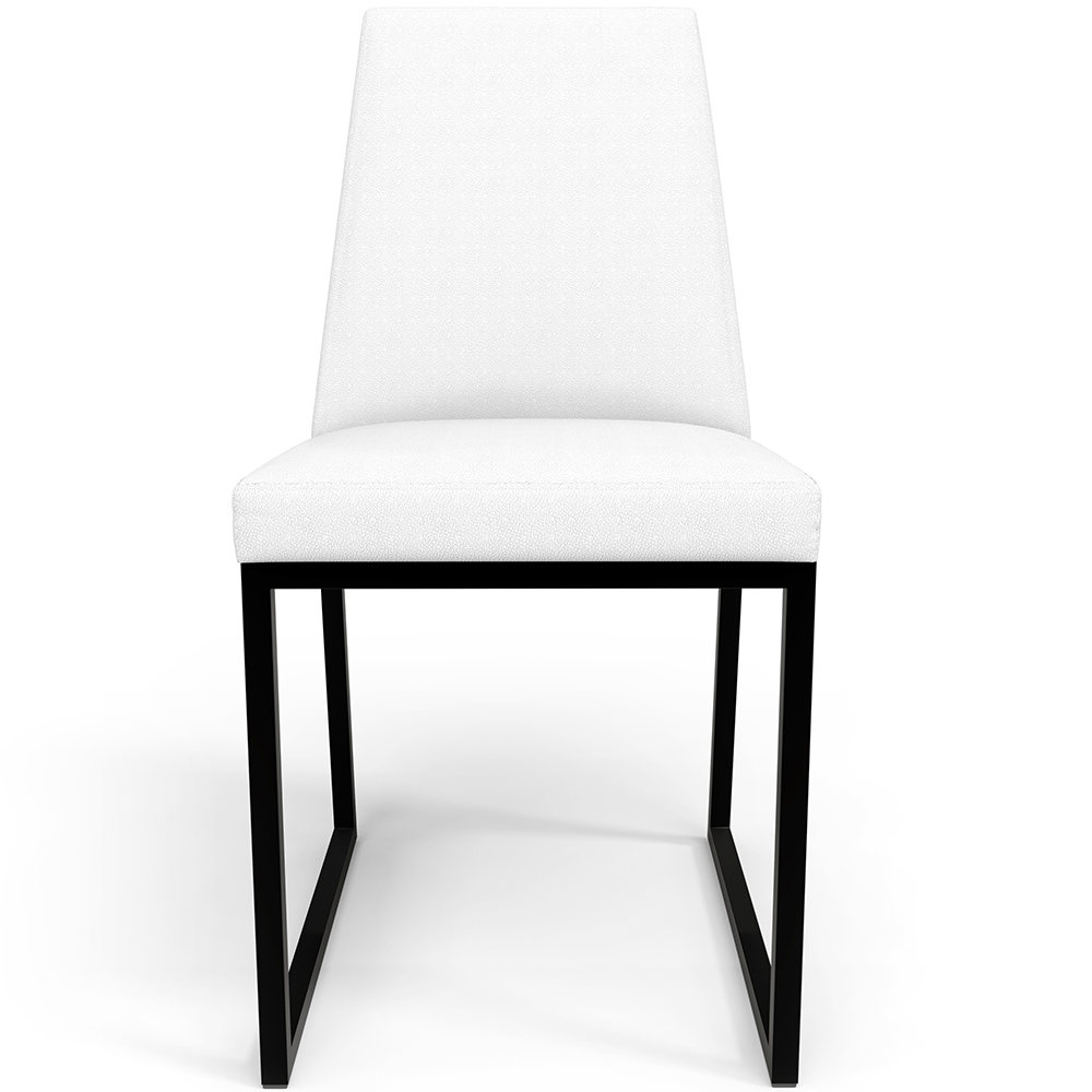 Kit 04 Cadeiras Para Sala De Jantar Base Aço Industrial Preto Dafne L02 Corano Branco - Lyam Decor