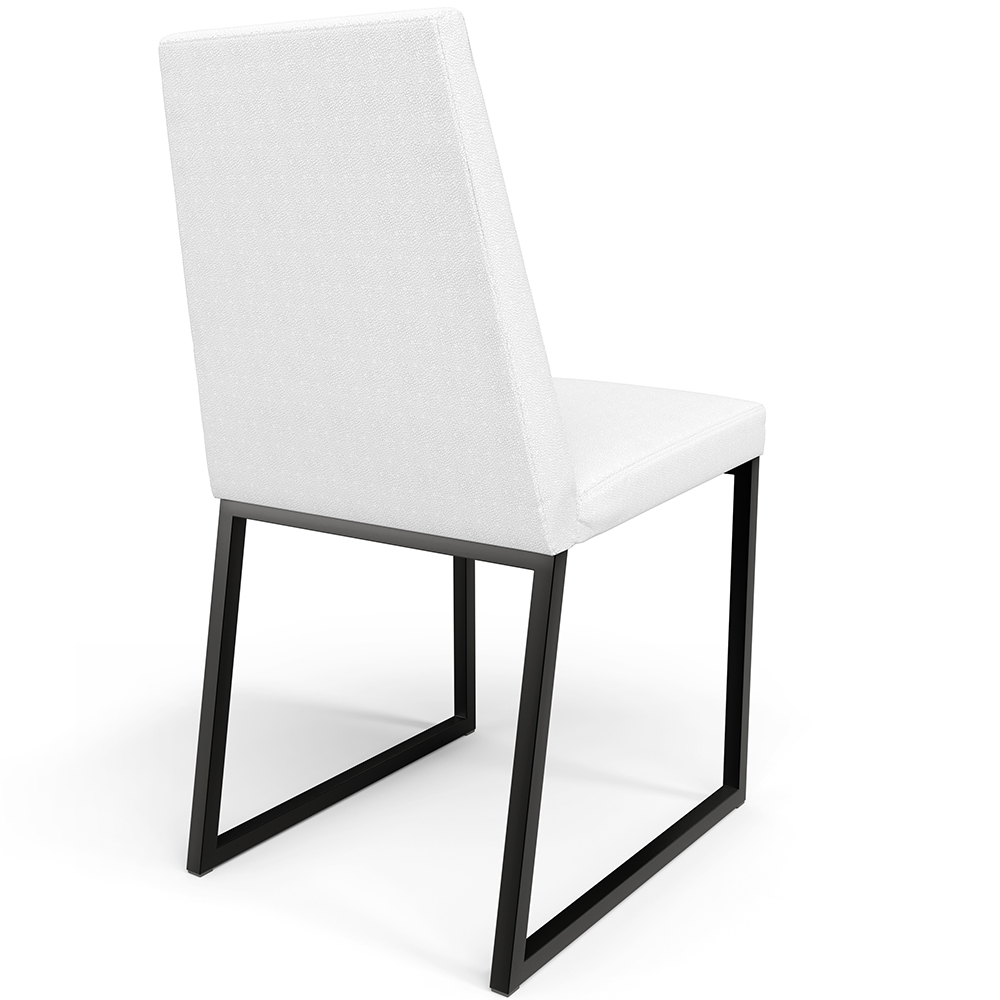Kit 04 Cadeiras Para Sala De Jantar Base Aço Industrial Preto Dafne L02 Corano Branco - Lyam Decor