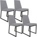 Kit 04 Cadeiras Para Sala De Jantar Base Aço Industrial Preto Dafne L02 Suede Cinza - Lyam Decor