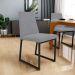 Kit 04 Cadeiras Para Sala De Jantar Base Aço Industrial Preto Dafne L02 Suede Cinza - Lyam Decor