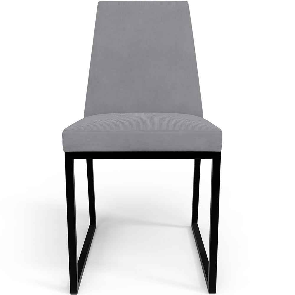 Kit 04 Cadeiras Para Sala De Jantar Base Aço Industrial Preto Dafne L02 Suede Cinza - Lyam Decor